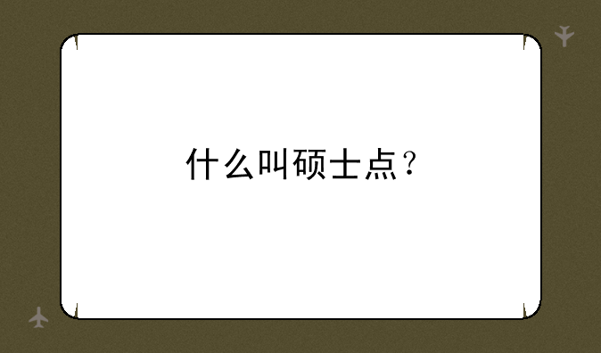 什么叫硕士点？