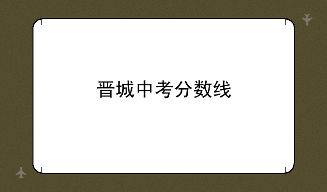 晋城中考分数线