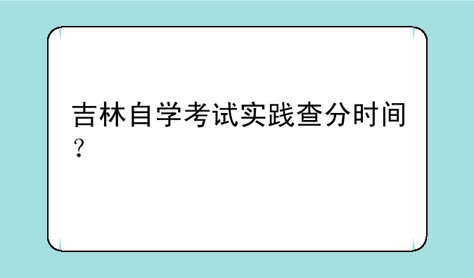 吉林自学考试实践查分时间？