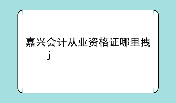 嘉兴会计从业资格证哪里拿的