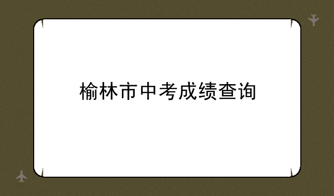 榆林市中考成绩查询